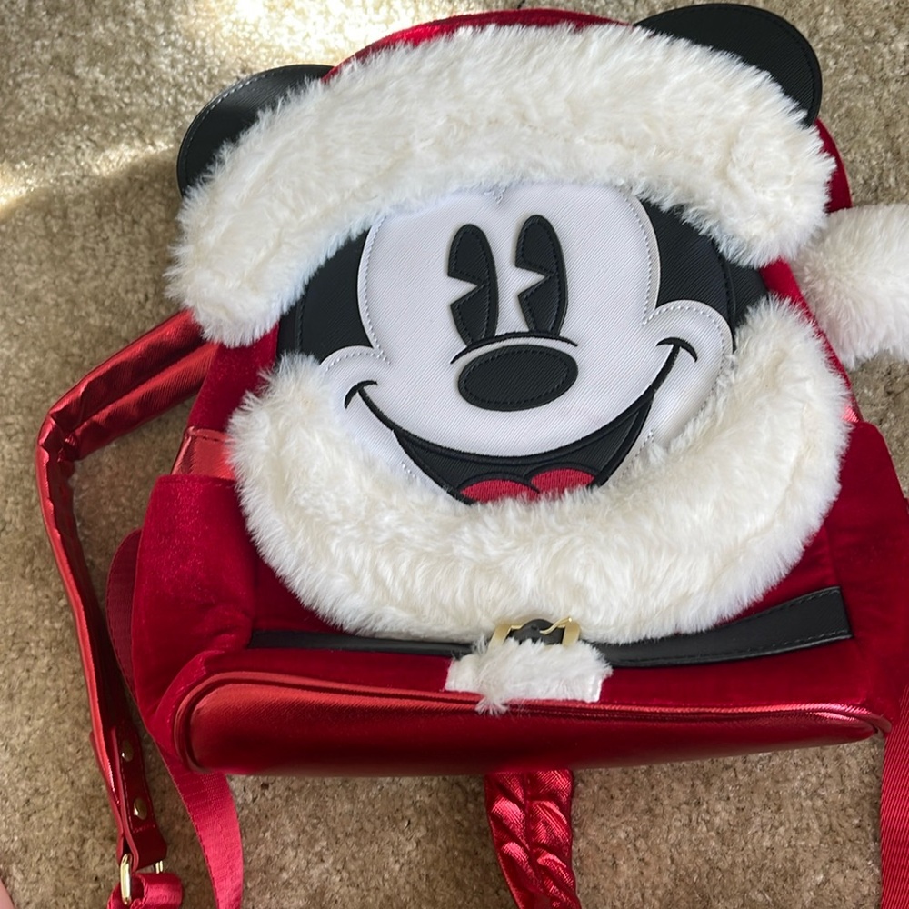 Disney Loungefly Mickey Mouse Santa Christmas Backpack